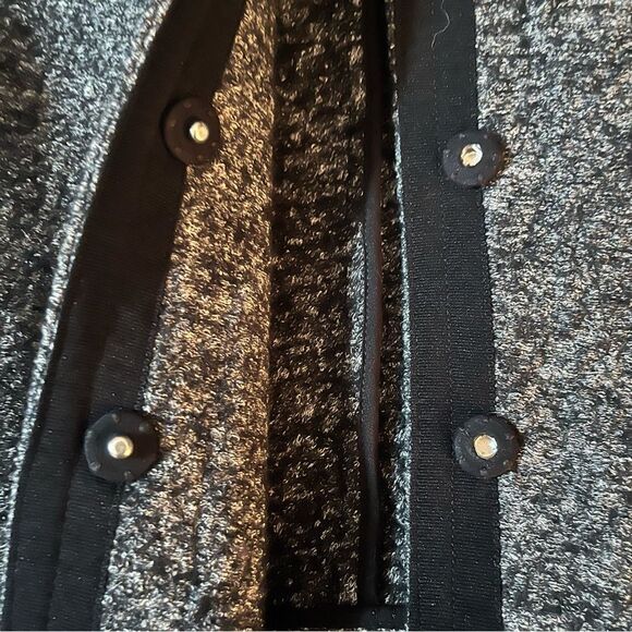 LOFT Pocket Chic Tweed Wool Cotton Blend Blazer Jacket Marled Grey Black 8 - Picture 11 of 13